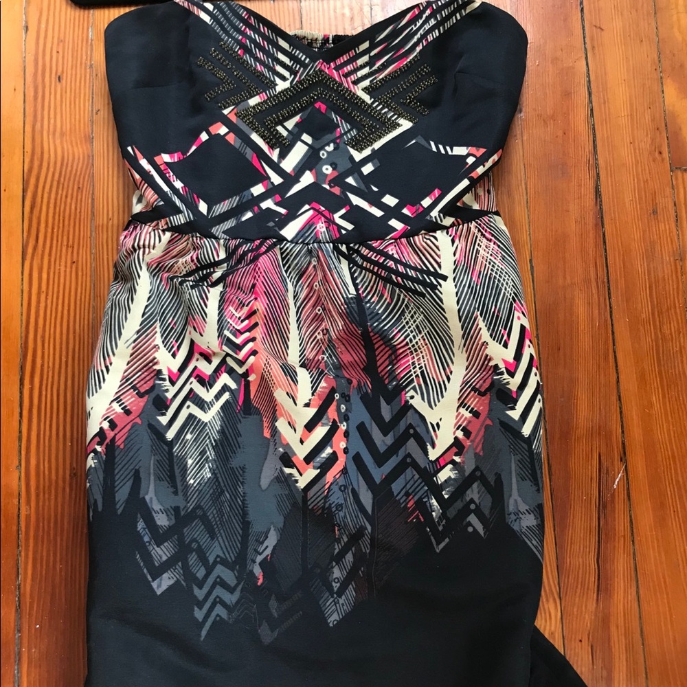 Ecote Tribal Pattern Strapless Dress